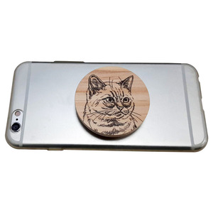 Support de téléphone portable en bois coloré personnalisé pour animaux de compagnie, idéal pour les cadeaux - Product Image 6