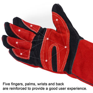 Heat Resistant Tig Welder BBQ Animal Handling Long Sleeve Leather Welding Gloves - Product Image 3