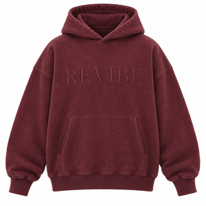 Sudadera con Capucha Extra Grande Color Borgoña Lavado, Personalizada, con Bordado Amplio en Serigrafía, Ropa Urbana para Hombre, Fabricante de Sudaderas con Etiqueta Privada OEM - Product Image 2