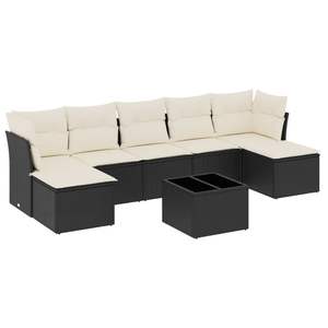 Ensemble de canapés de jardin modulaires en rotin PE noir, canapés de jardin carrés - Product Image 2
