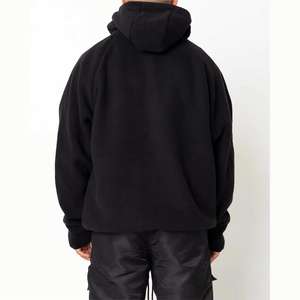 Fabricant OEM – Sweat à capuche noir double couche pour homme, en tissu épais de qualité supérieure avec intérieur polaire, chaud pour l'hiver - Product Image 4