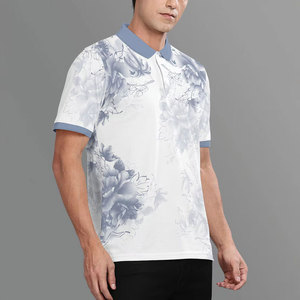 เสื้อโปโลผู้ชายแบบกำหนดเอง เสื้อกอล์ฟแห้งเร็ว พิมพ์ลาย ประสิทธิภาพสูง แขนสั้น ชุดกีฬา OEM ODM เสื้อโปโลผู้ชาย - Product Image 4