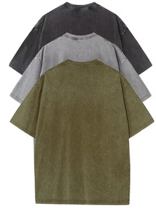 Camiseta de algodón extragrande para hombre, de color liso, manga corta, estilo casual, cuello redondo, tejido de punto, ajuste regular, camisas informales Cft - Product Image 2