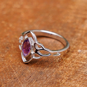 High Quality Natural Amethyst Marquise Cut <b>Ring</b> 925 Sterling Silver Designer Gemstone <b>Ring</b> Bulk Supplier - Product Image 4