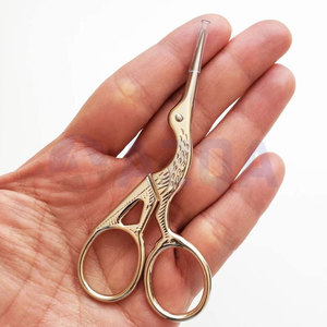 Stainless Steel Gold Color Stork Embroidery <b>Scissors</b> for <b>Sewing</b> Cross Stitch Needlework Thread Cutting Crafts - Product Image 3