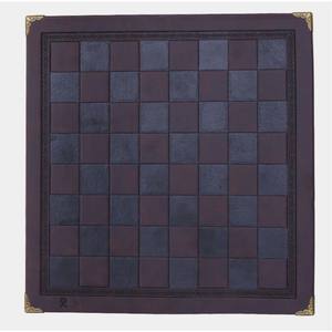 Échiquier en cuir gaufré fait main antique avec grille carrée, tapis de jeu de tournoi et bordure décorative en laiton - Product Image 1