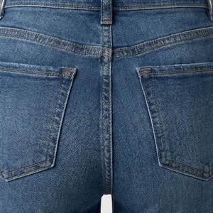 Shorts en jean décontractés pour hommes, coupe classique, taille haute, respirants, délavage clair, été/hiver, avec logo personnalisé - Product Image 5