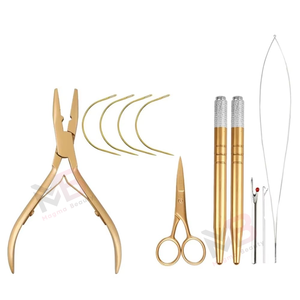 Stainless Steel Micro <b>Beads</b> Hair Extension Pliers With <b>Needle</b> Wholesale Hair Extensions Tools Micro <b>Bead</b> Installation and Remove - Product Image 2