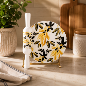 Falah International Chakla Belan Dough Rolling Board Wooden Rolling Pin Baking Accessories Kitchenware Custom Logo Chakla Belan - Product Image 3