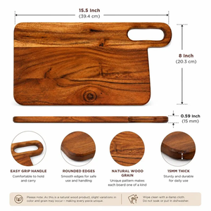 Planche à découper/à servir en bois de qualité alimentaire supérieure pour fromage et pain - Product Image 4
