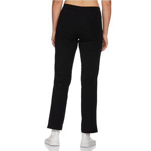 Pantalon décontracté droit taille haute élastique bleu grande taille pour femme 100 % coton anti-plis séchage rapide respirant longueur complète BD - Product Image 2