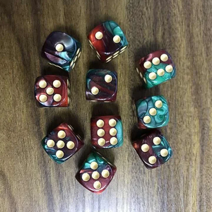 Dados numerados de color rojo y crema para juegos de mesa, diseño artístico coleccionable, forma irregular, diseño artístico irregular - Product Image 3