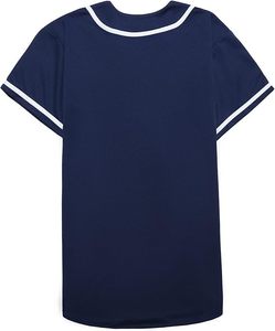 Camiseta Deportiva KALER Azul Marino, Estilo Béisbol, Manga Corta, Cierre de Botones, Diseño Duradero en Poliéster - Product Image 2