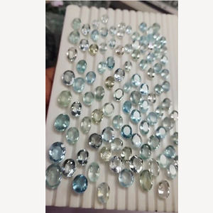 Lote de 161 piezas de aguamarina natural de 10 mm a 18 mm, con corte ovalado, pera, cuadrado, rectangular, cojín y facetado, 651 quilates, gemas en bruto, US$912 - Product Image 1