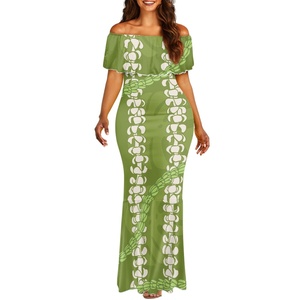 Robe de soirée sirène en mousseline Aloha Wear pour femme, style polynésien et samoan Puletasi, taille naturelle, écologique, décontractée hawaïenne - Product Image 3