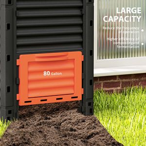 Composteur de jardin de 80 gallons, grand composteur extérieur avec aération rapide, forme de feuille orange, 500L, matériau PP pour l'agriculture - Product Image 5