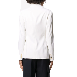 Blazer de Mujer de Alta Calidad, Blanco, Manga Larga, Tejido Sólido, Corte Entallado, Estilo Sorority, Personalizable con Logotipo, Primavera 2026 - Product Image 4