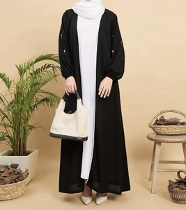 New Selling Beautiful Dubai Women Abaya Traditional Islamic Muslim Clothing & Accessories Floor Length <b>Long</b> Sleeves Front Open - Product Image 5