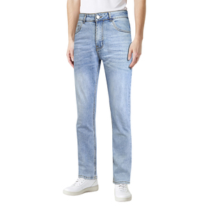 Pantalons en denim streetwear à logo personnalisé, mode décontractée haut de gamme, coupe slim, jeans droits pour hommes - Product Image 4