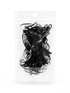 Élastiques à cheveux ronds en TPU Uniband, noirs, élastiques, de haute qualité, écologiques, unisexes, fabriqués en Corée, pour un usage quotidien, emballage en sachet OPP. - Product Image 2