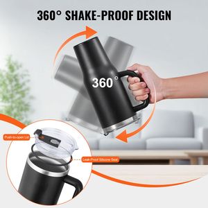 Borraccia Sportiva Isolata in Acciaio Inox da 40 oz, Tazza da Caffè a Doppia Parete con Coperchio per Viaggi, Campeggio e Idratazione in Palestra - Product Image 3