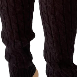 AKA Knit Leg Warmers for Women Winter Boot <b>Black</b> <b>Socks</b> Pink <b>Black</b> Green Stretch Cable Knit Dance Leg Sleeves Cozy Warm - Product Image 3