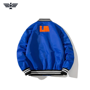 Men's <b>Black</b> Eco-Friendly Bomber Jacket Streetwear Color Blocking Design Varsity Coat Winter Loose Fit Stand Collar Horn <b>Button</b> - Product Image 2