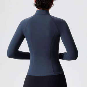 Veste de yoga sur mesure 2026 à fermeture éclair, haut de sport à manches longues pour femme, veste entièrement zippée avec trous pour les pouces - Product Image 6