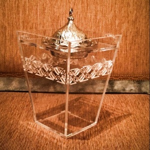 Best Luxury Glass <b>Bakhoor</b> Incense Burner Arabic <b>Oud</b> Burner Metal Lid Decorative Home Fragrance Burner - Product Image 1