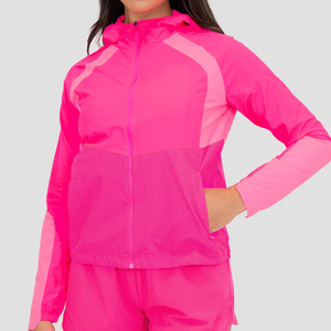 New Design Custom Women's Color Blocked Hooded Racer Jacket Full Sleeve Quilted Breathable Windproof Lightweight Purple <b>Zipper</b> - Product Image 4