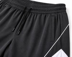 Shorts Bermuda Homme Noir Uni Séchage Rapide Respirant Toile Écologique Anti-Plis Taille à Cordon Coupe Décontractée Faible MOQ - Product Image 4