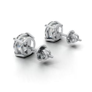 Boucles d'oreilles solitaires en argent sterling 925 plaqué or 14 carats avec zircon de 2 carats chacun pour cadeau d'anniversaire unisexe par Avarta Jewellery - Product Image 6