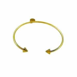 Brazalete Moderno Minimalista de Latón Grande de MS Handicraft, con Medalla Tallada, Varios Tamaños, Acabado en Latón Intenso, Diseño Floral - Product Image 5