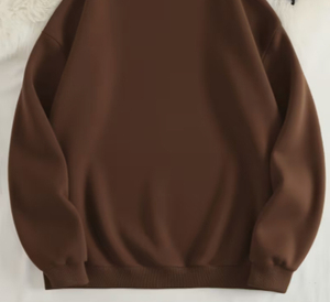 เสื้อสเวตเชิ้ตคอกลมสีน้ำตาลสำหรับผู้หญิง ทรงโอเวอร์ไซส์ ผ้าฝ้ายผสมย้อมสีแบบวินเทจ เป็นมิตรต่อสิ่งแวดล้อม ปักลายรูปหัวใจ แขนยาว - Product Image 2