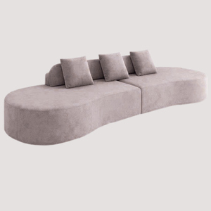 Sofá Moderno Curvo Estilo Nube con Diseño Ondulado de Perfil Bajo y Juego de Cojines Decorativos para la Sala de Estar - Product Image 3