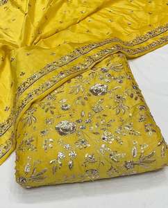 Premium Abaya Sequin Embroidery <b>Fabric</b> Velvet Net Mesh Textile For Gulf UAE Modest Fashion Garment Supply - Product Image 1