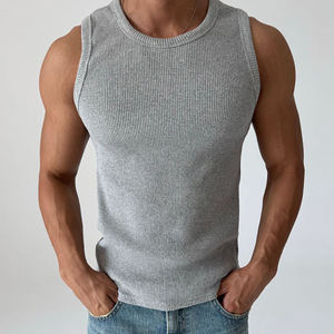 Débardeur de sport pour homme, noir, sans manches, col en V, respirant, séchage rapide, tricoté en Spandex/Polyester, couleur unie, décontracté - Product Image 6