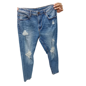 Custom high street embroidery ripped denim <b>jeans</b> <b>white</b> ripped <b>jeans</b> <b>women</b> rip <b>jeans</b> for men - Product Image 1