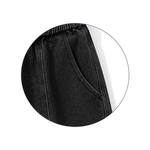 Shorts Bermuda en jean bleu foncé pour homme, taille mi-haute, fermeture boutonnée, style décontracté, couleur unie, tissu en coton, poches, respirant, tissé - Product Image 3