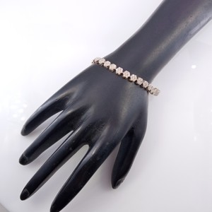 5.14 Ct Natural White Brilliant Cut Diamond Tennis Cluster Floral <b>Bracelet</b> 925 Sterling <b>Silver</b> Rhodium Plated Women's Trendy - Product Image 3