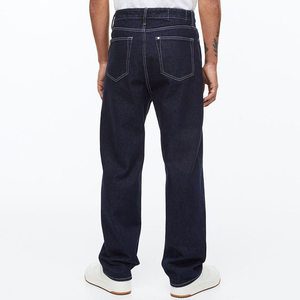 Pantalon en jean droit pour homme à prix abordable, grande taille, style décontracté urbain, doux, confortable, respirant, tissage tricoté, tendance - Product Image 3