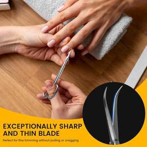 Ciseaux à cuticules en acier inoxydable à pointe incurvée - Nouveau design, lame tranchante, manche en acier durable, trou rond pour la coupe des ongles et des peaux mortes - Product Image 6