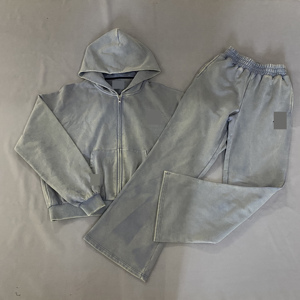 Pantalones de chándal acampanados de algodón para hombre TT981, estilo urbano personalizado, de fabricante, pantalones largos holgados de pierna ancha - Product Image 2