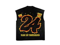 Conjunto de Camiseta sin Mangas y Pantalones Cortos Negros para Hombre, Estampado de Águila en Serigrafía, Estilo Urbano, Ropa de Verano