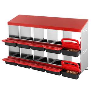 Nido para Gallinas de 10 Compartimentos, Metálico, con Nidos Inclinados para Jaulas de Animales - Product Image 1