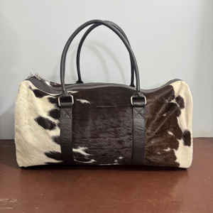 Sac fourre-tout en cuir véritable Signature avec fourrure, style western, fermeture éclair, portable LHDB-0169 - Product Image 5