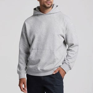 Sweat à capuche personnalisable pour homme, 100% coton, molleton éponge, sans cordon, hiver, écologique, coupe ample, uni, haute qualité - Product Image 3
