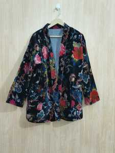 Chaqueta Corta de Terciopelo de Algodón con Estampado Floral, Kimono con Cinturón, Bata de Invierno, Prenda Perfecta para el Invierno - Product Image 2