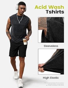 Factory Cheap Custom Logo Breathable Embroidery Muscle Fit Plain Men's Tank Tops Sleeveless Workout Polyester/Cotton Blend Gym - Product Image 4