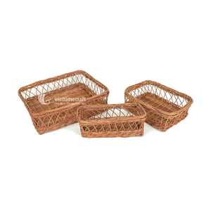 Ensemble de paniers de rangement vintage en rotin écologique, organisateur tressé circulaire, pour garde-manger, salle de bain, rangement polyvalent, cadeau pratique pour la maison - Product Image 1